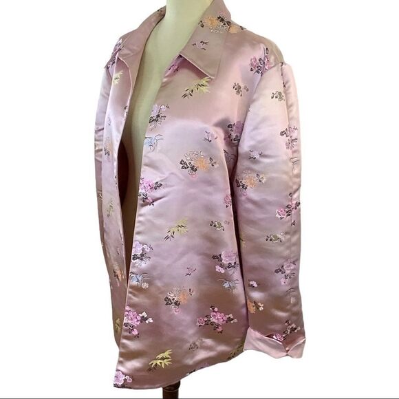 Asian inspired floral reversible coat pink - Picture 4 of 10